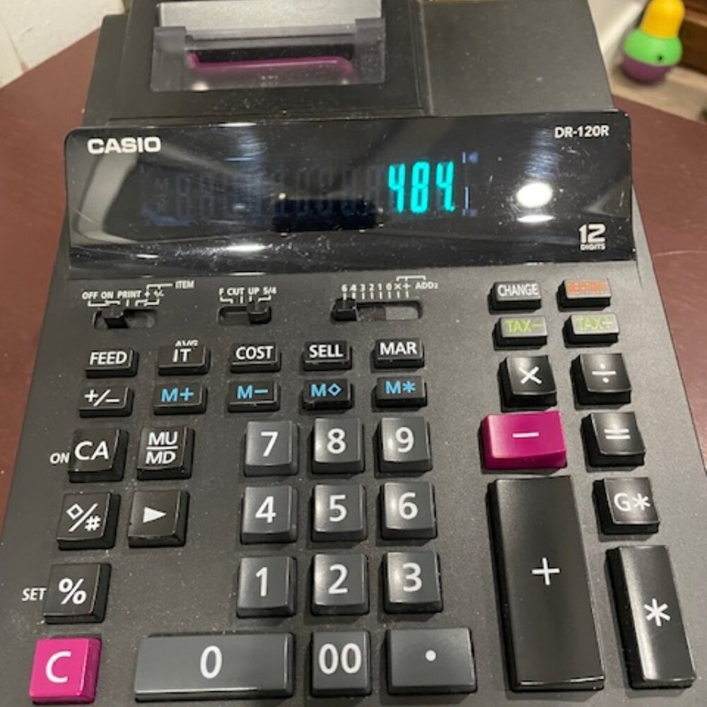 CASIO DR-210R Heavy Duty Desktop Printing Calculator Tape 12 Digits